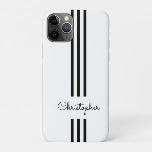 Modern Trendy Racing Stripes monogrammed  Case-Mate iPhone Case