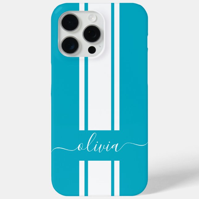 Modern Trendy Racing Stripes monogrammed  Case-Mate iPhone Case (Back)