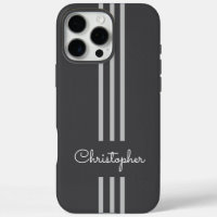 Modern Trendy Racing Stripes monogrammed