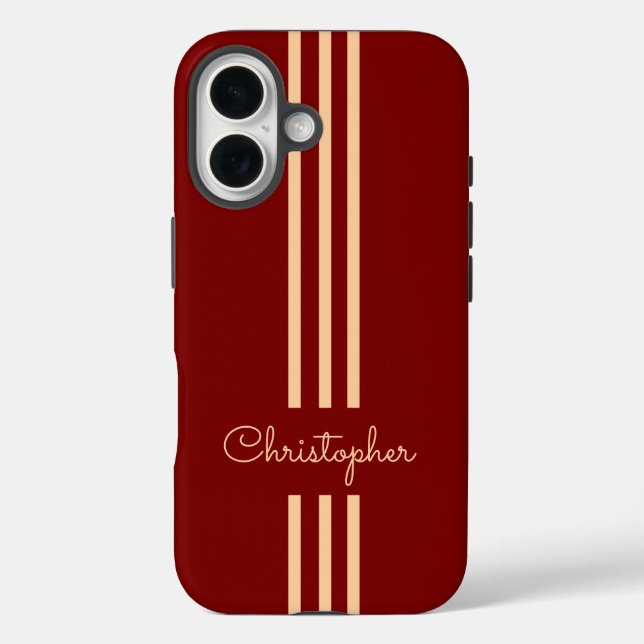 Modern Trendy Racing Stripes monogrammed  Case-Mate iPhone Case (Back)