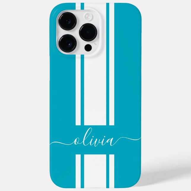 Modern Trendy Racing Stripes monogrammed  Case-Mate iPhone Case (Back)
