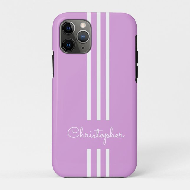 Modern Trendy Racing Stripes monogrammed  Case-Mate iPhone Case (Back)