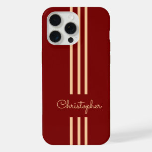 Modern Trendy Racing Stripes monogrammed iPhone 15 Pro Max Case