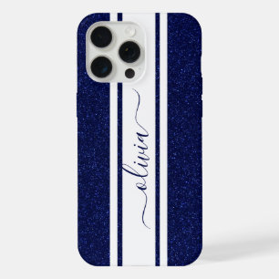 Modern Trendy Racing Stripes monogrammed iPhone 15 Pro Max Case