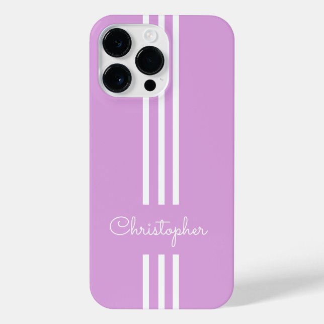 Modern Trendy Racing Stripes monogrammed  iPhone Case (Back)
