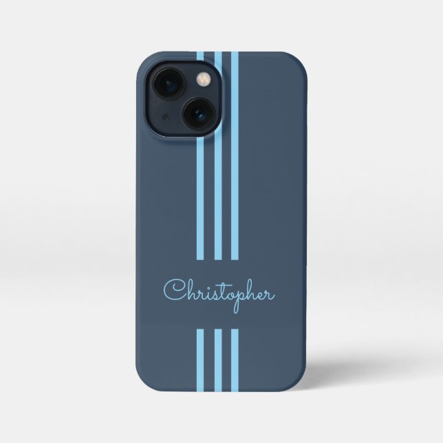 Modern Trendy Racing Stripes monogrammed  iPhone Case (Back)