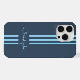 Modern Trendy Racing Stripes monogrammed iPhone 15 Pro Max Case