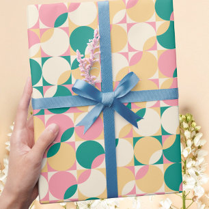 Modern Trendy Retro Abstract Polka Dot Pattern Wrapping Paper