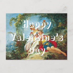 Modern Trendy Rococo Happy Lovers Valentine Day Postcard