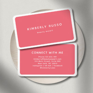 Modern Trendy Salon Red-Pink Business Card