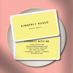 Modern Trendy Salon Yellow Business Card