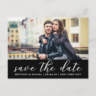 Modern Trendy   Save The Date Photo B Announcement Postcard