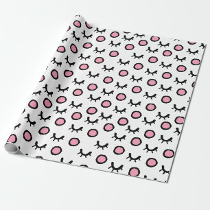 Modern Trendy Scandinavian Closed Eyes Dot Pattern Wrapping Paper