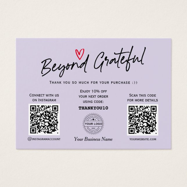 Modern trendy script chic QR code gift vouchers (Front)
