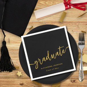 Modern Trendy Script Graduation Party Napkin