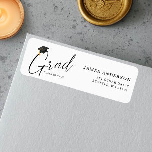 Modern Trendy Script Graduation Return Address