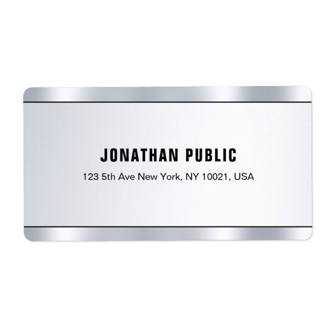 Modern Trendy Silver Look Sophisticated Shipping (Front)