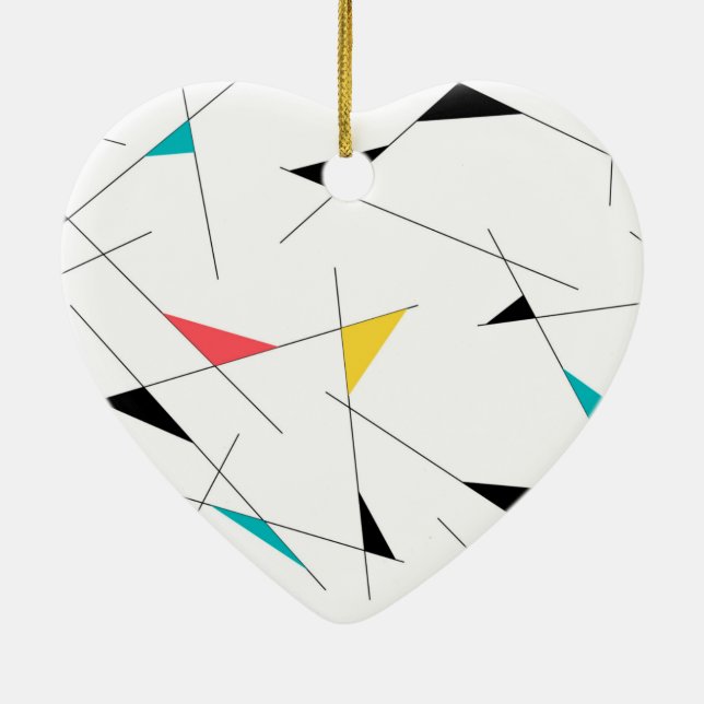 Modern, trendy, simple, fun geometric graphic ceramic tree decoration (Back)