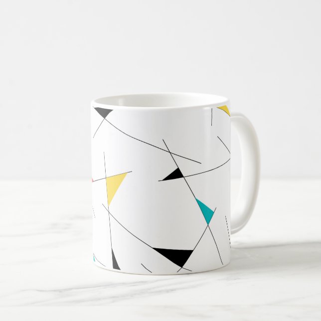 Modern, trendy, simple, fun geometric graphic coffee mug (Front Right)