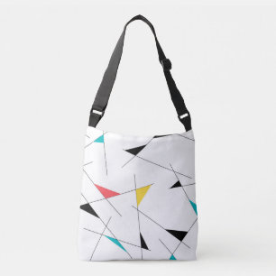 Modern, trendy, simple, fun geometric graphic crossbody bag