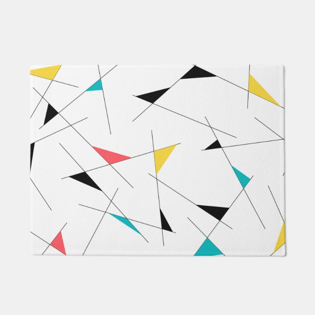 Modern, trendy, simple, fun geometric graphic doormat (Front)