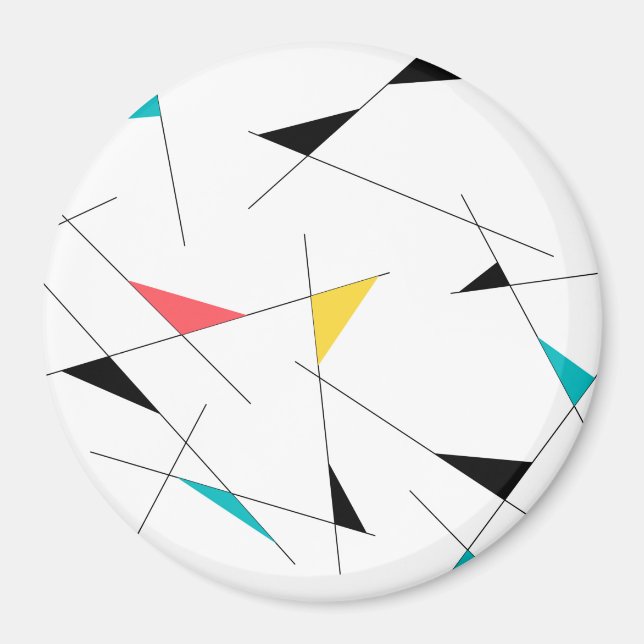Modern, trendy, simple, fun geometric graphic magnet (Front)
