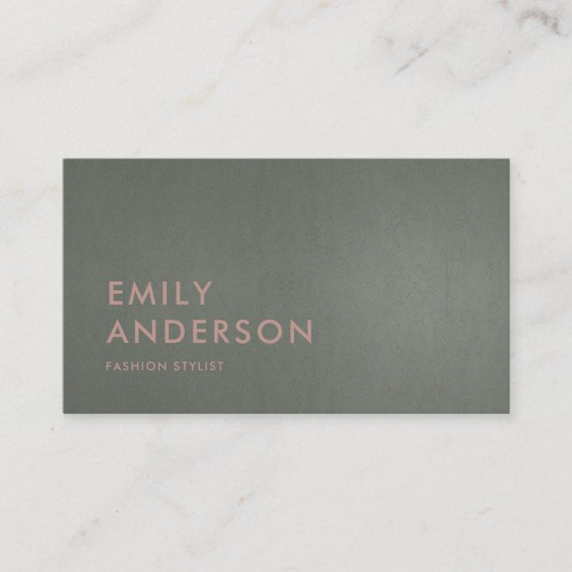 MODERN TRENDY SIMPLE MINIMAL FAUX DARK SILVER GREY BUSINESS CARD (Front)
