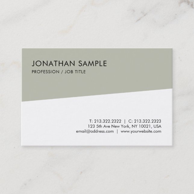 Modern Trendy Simple Professional Chic Template Business Card (Front)