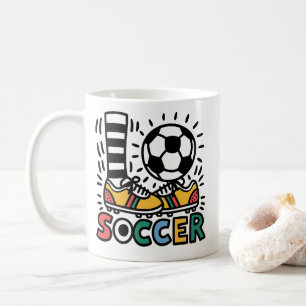 Modern Trendy Soccer Ball Football Coffee Mug