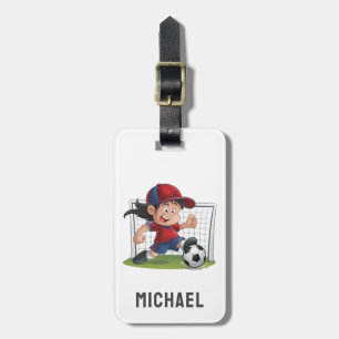 Modern Trendy Soccer Ball Football Personalised    Luggage Tag