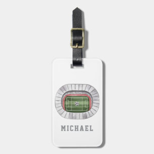 Modern Trendy Soccer Ball Football Personalised  Luggage Tag