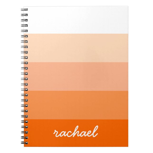 Modern Trendy Stripes Personalised Spiral Notebook (Front)