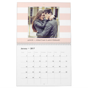 Modern Trendy Stripes with Your Photos Calendar