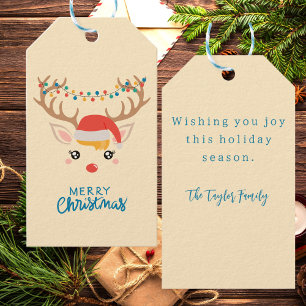 Modern Trendy Stylish Christmas Reindeer Gift Tags
