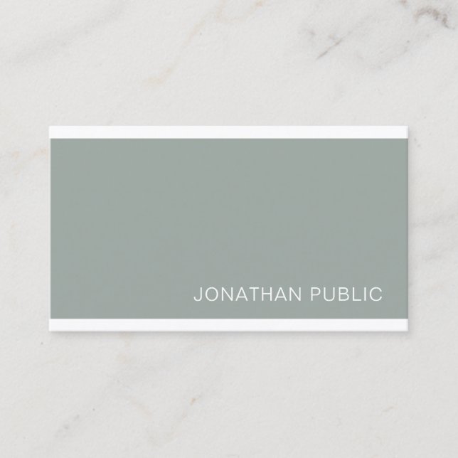Modern Trendy Stylish Green Sleek Design Luxury Business Card (Front)