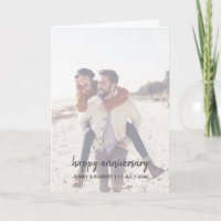 Modern Trendy Stylish Script Photo Anniversary