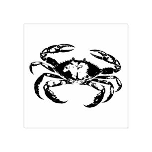 Modern Trendy Summer Trendy Seafood Crab Nautical Rubber Stamp