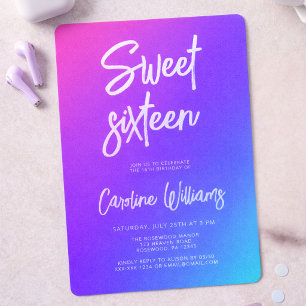 Modern Trendy Sweet 16 Invitation