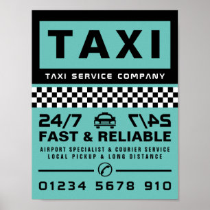 Modern & Trendy, Taxi Cab Firm Advertising Poster