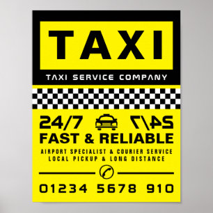 Modern & Trendy, Taxi Cab Firm Advertising Poster