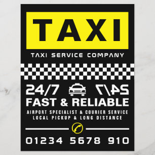 Modern & Trendy, Taxi Cab Firm with Price List Flyer