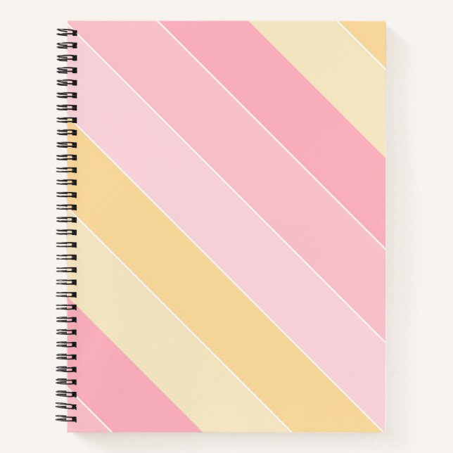 Modern Trendy Template Elegant Stripes Pastel Notebook (Front)
