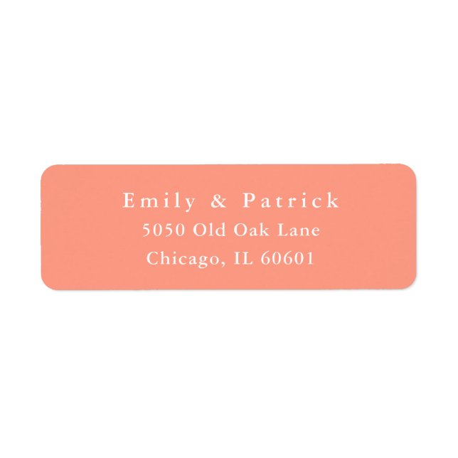 Modern Trendy Typography Coral Peach Address (Front)