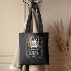 Modern Trendy Typography Quote Black Gold Tote Bag