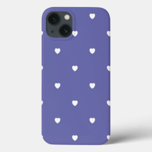 Modern Trendy Very Peri Valentine's Day Hearts iPhone 13 Case