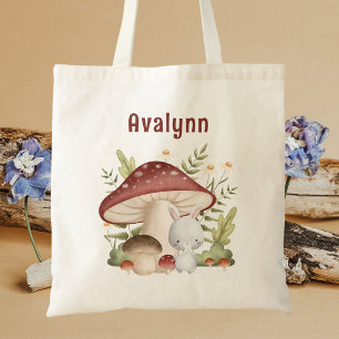 Modern Trendy Vintage Retro Woodland Animal Kids Tote Bag