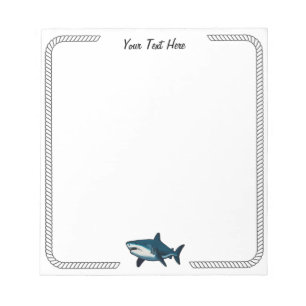 Modern Trendy vintage Shark Personalised Notepad