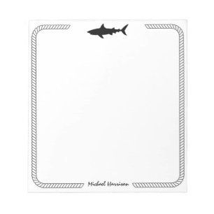 Modern Trendy vintage Shark - Sharks Personalised Notepad