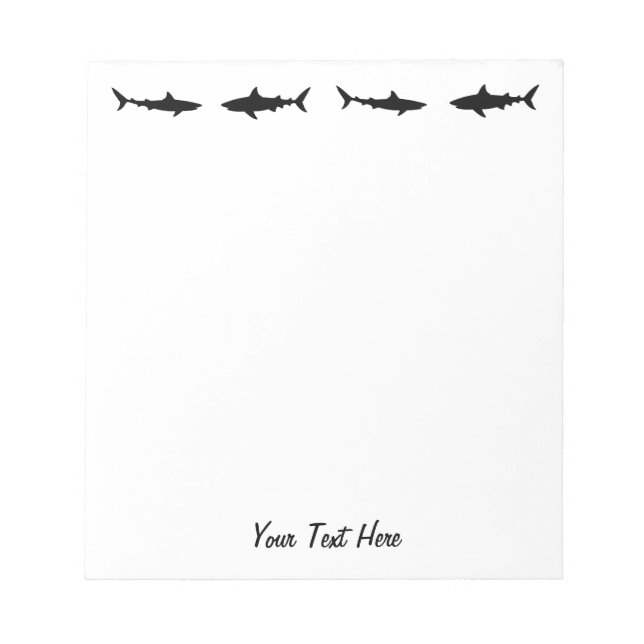 Modern Trendy vintage Shark - Sharks Personalised Notepad (Front)