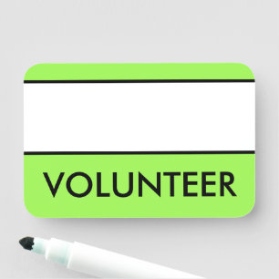 Modern, Trendy "VOLUNTEER" Name Tag